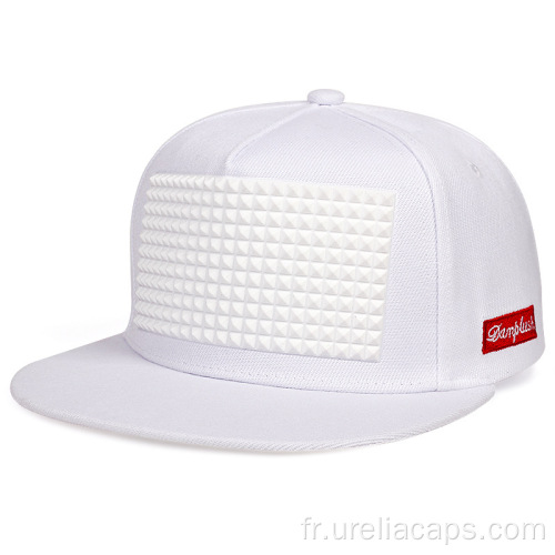 Casquette snapback en coton avec imprimé en caoutchouc